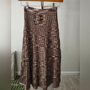 JONATHAN SIMKHAI Pleated Knit Midi Skirt Size S